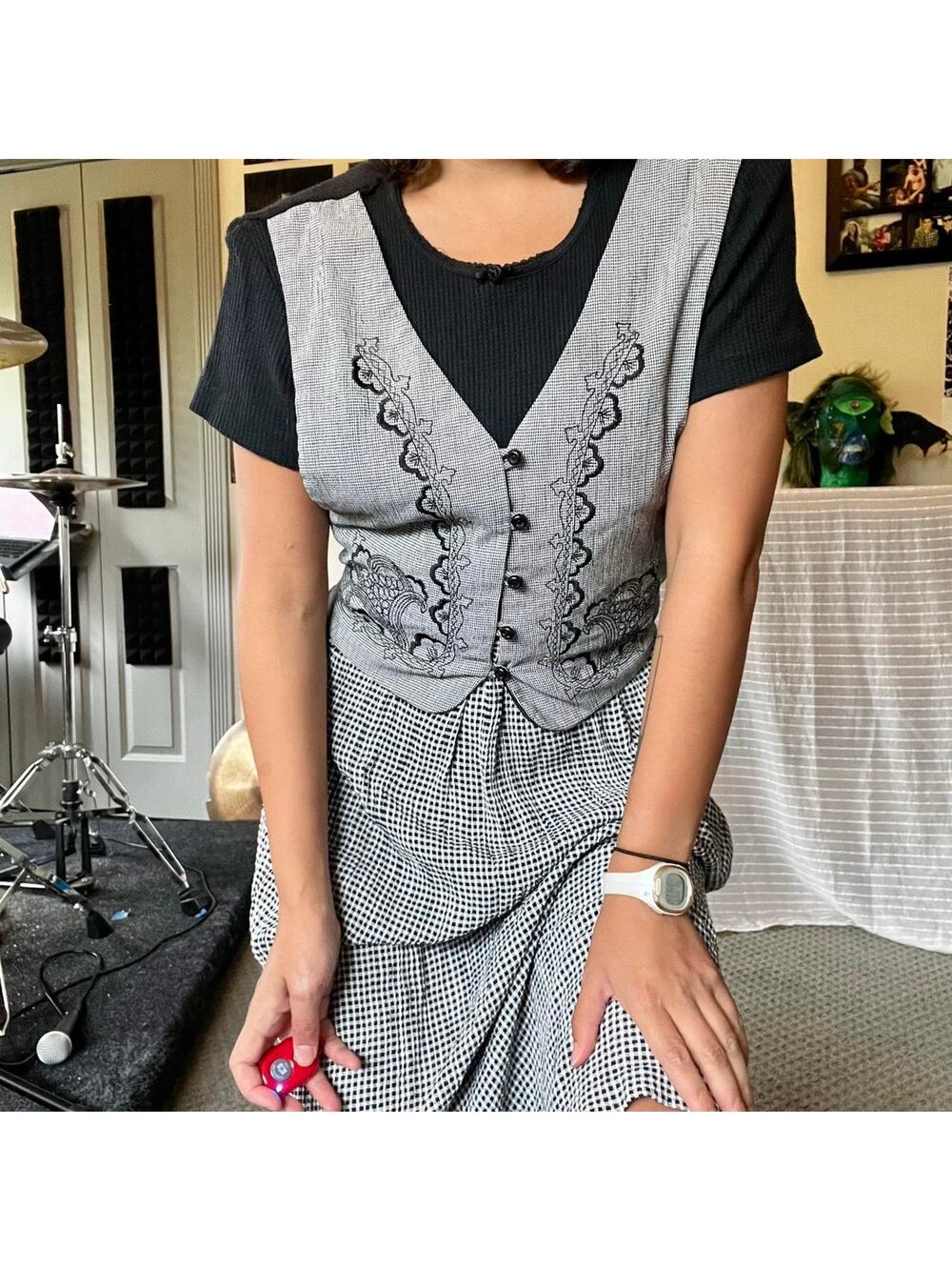 Vintage gingham maxi dress
